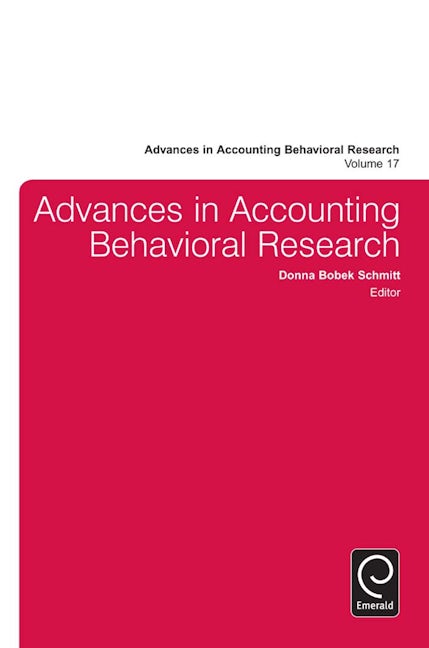 Book cover image for Advances in Accounting Behavioral Research ISBN: 9781783504459